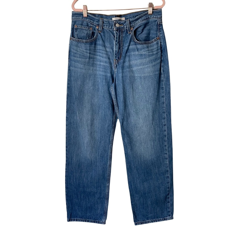 Levis Jeans Womens 30 Blue Low Pro Straight 100% Cotton Denim Casual Whiskered‎